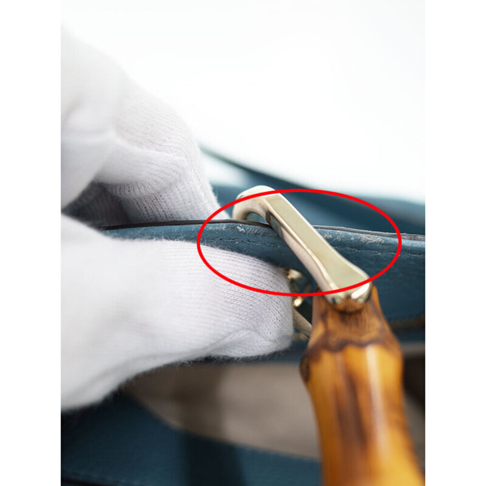 GUCCI Bamboo Shopper 2way Leather Tote Bag - Picture 7 of 9